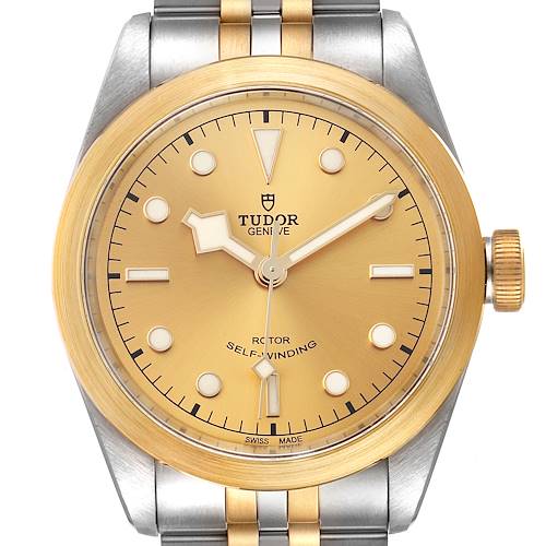 Photo of Tudor Black Bay 41 Steel Yellow Gold Champagne Dial Watch 79543 Box Card