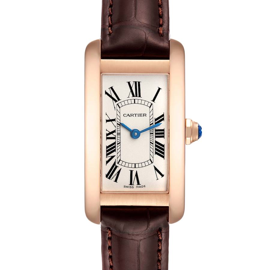 Cartier Tank Americaine 18K Rose Gold Silver Dial Ladies Watch W2607456 SwissWatchExpo