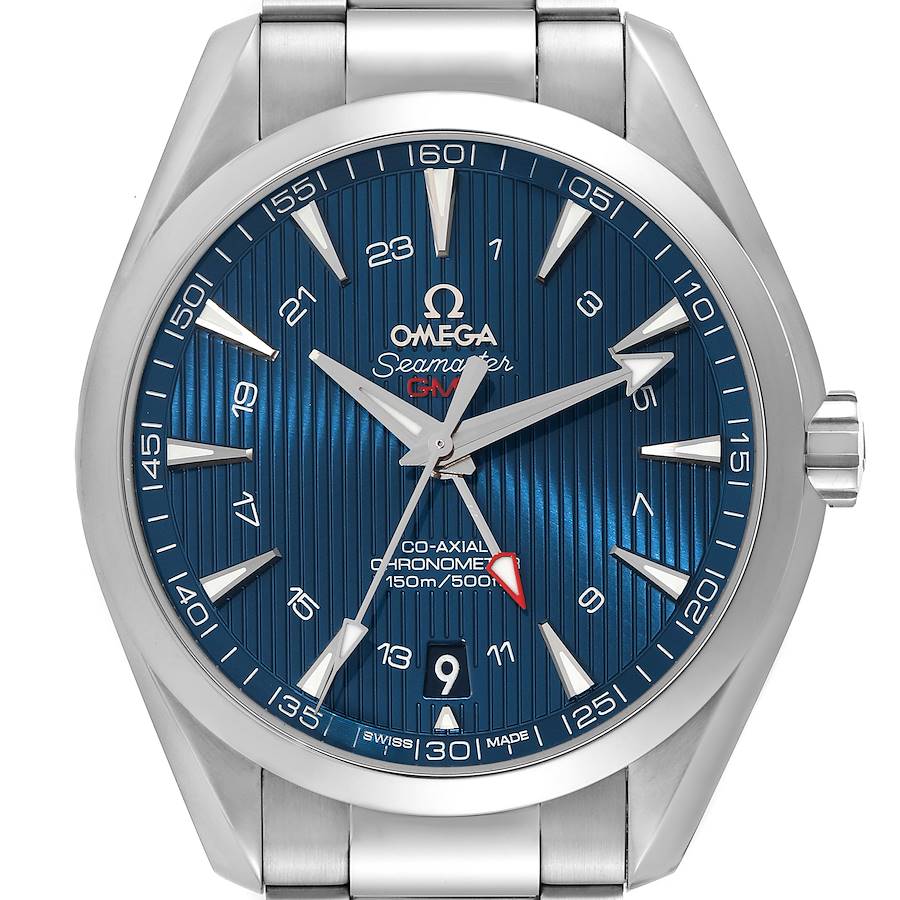 Omega Seamaster Aqua Terra GMT Steel Mens Watch 231.10.43.22.03.001 Box Card SwissWatchExpo