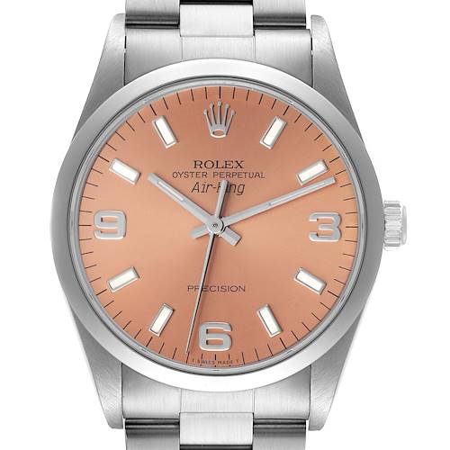 Photo of Rolex Air King 34mm Salmon Dial Domed Bezel Steel Mens Watch 14000 Papers