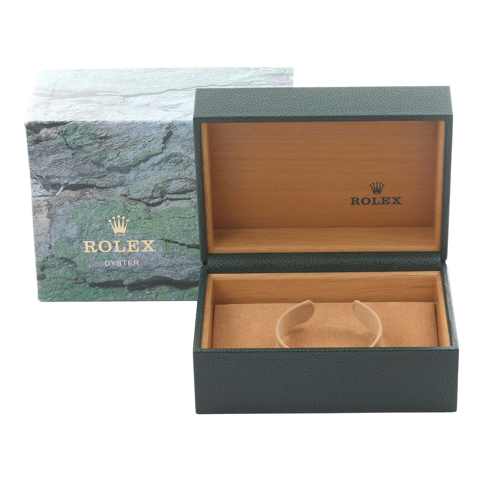 The image shows an open Rolex Datejust 16233 Men's Steel and Gold (two tone) Grey Dial 16233 Men's Steel and Gold (two tone) Grey Dial box with the outer packaging visible.