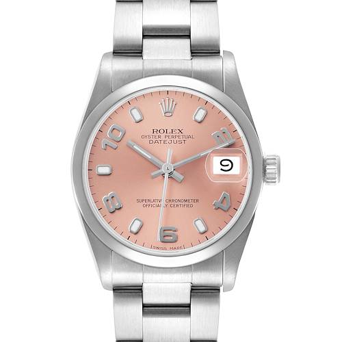 Photo of Rolex Datejust Midsize 31 Steel Salmon Dial Ladies Watch 68240