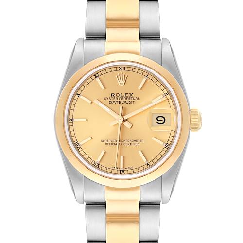 Photo of Rolex Datejust Midsize 31 Steel Yellow Gold Dial Ladies Watch 68243 Box Papers