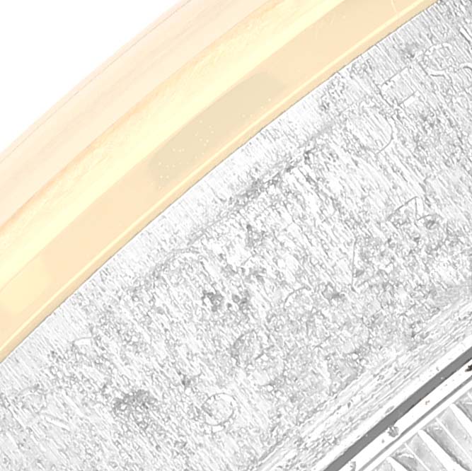 Close-up of the side and caseback edge of a Rolex Mid-Size 68243 Women
s Steel and Gold (two tone) Champagne Dial 68243 Women
s Steel and Gold (two tone) Champagne Dial model watch.