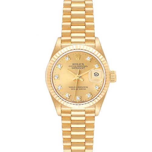 Photo of Rolex Datejust President Champagne Diamond Dial Yellow Gold Ladies Watch 69178