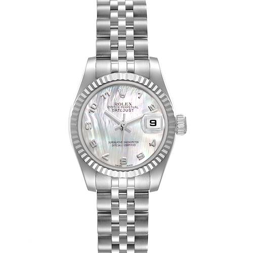 Photo of Rolex Datejust Steel White Gold MOP Arabic Dial Ladies Watch 179174