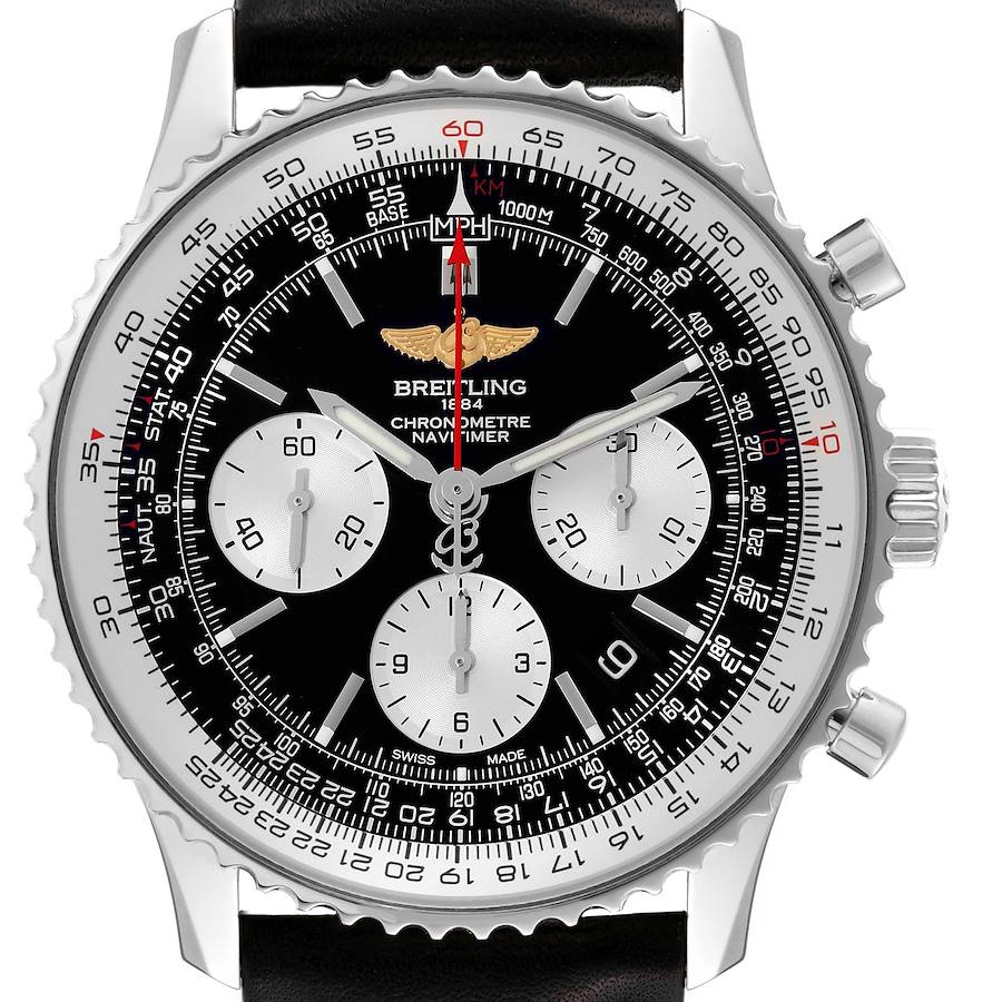 Breitling Navitimer 01 Black Dial Steel Mens Watch AB0120 Box Card SwissWatchExpo