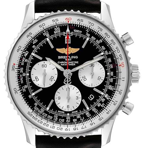 Photo of Breitling Navitimer 01 Black Dial Steel Mens Watch AB0120 Box Card