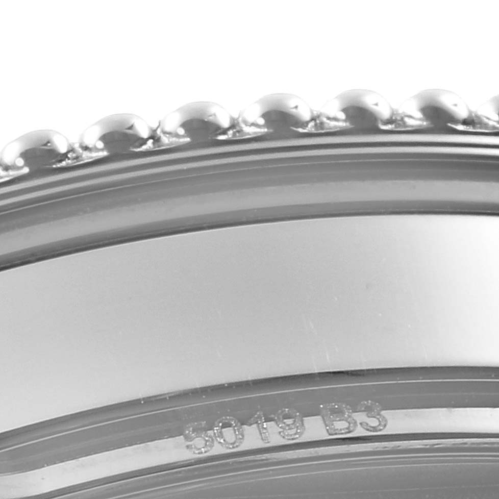 This close-up shows the bezel and case edge of a Breitling Navitimer A17326 Men
s Stainless Steel Blue Dial A17326 Men
s Stainless Steel Blue Dial model watch.