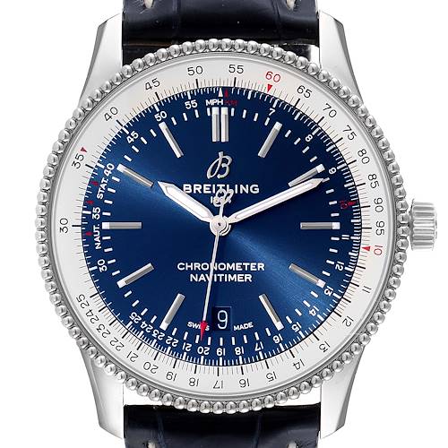 Photo of Breitling Navitimer 1 Blue Dial 41mm Steel Mens Watch A17326 Box Card