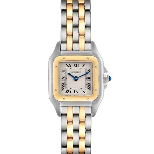 Photo of Cartier Panthere Ladies Steel Yellow Gold 2 Row Watch W25029B6 Box Papers