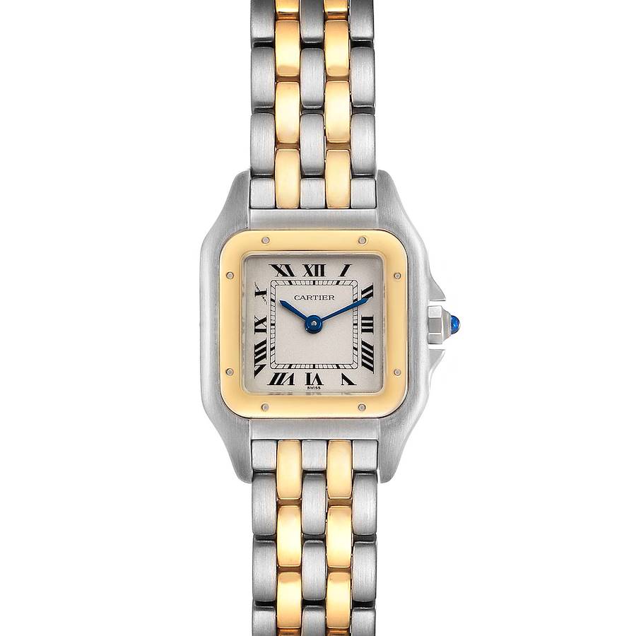 Cartier Panthere Ladies Steel Yellow Gold 2 Row Watch W25029B6 Box Papers SwissWatchExpo