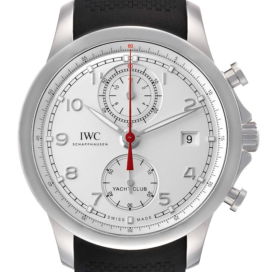 IWC Portugieser Yacht Club Chronograph Steel Mens Watch IW390502 Box Card SwissWatchExpo