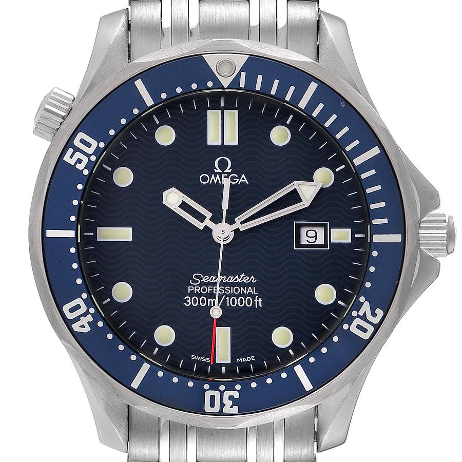 Omega Seamaster 41mm James Bond Blue Dial Steel Watch 2541.80.00 SwissWatchExpo