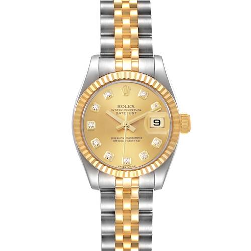 Photo of Rolex Datejust 26mm Steel Yellow Gold Diamond Ladies Watch 179173