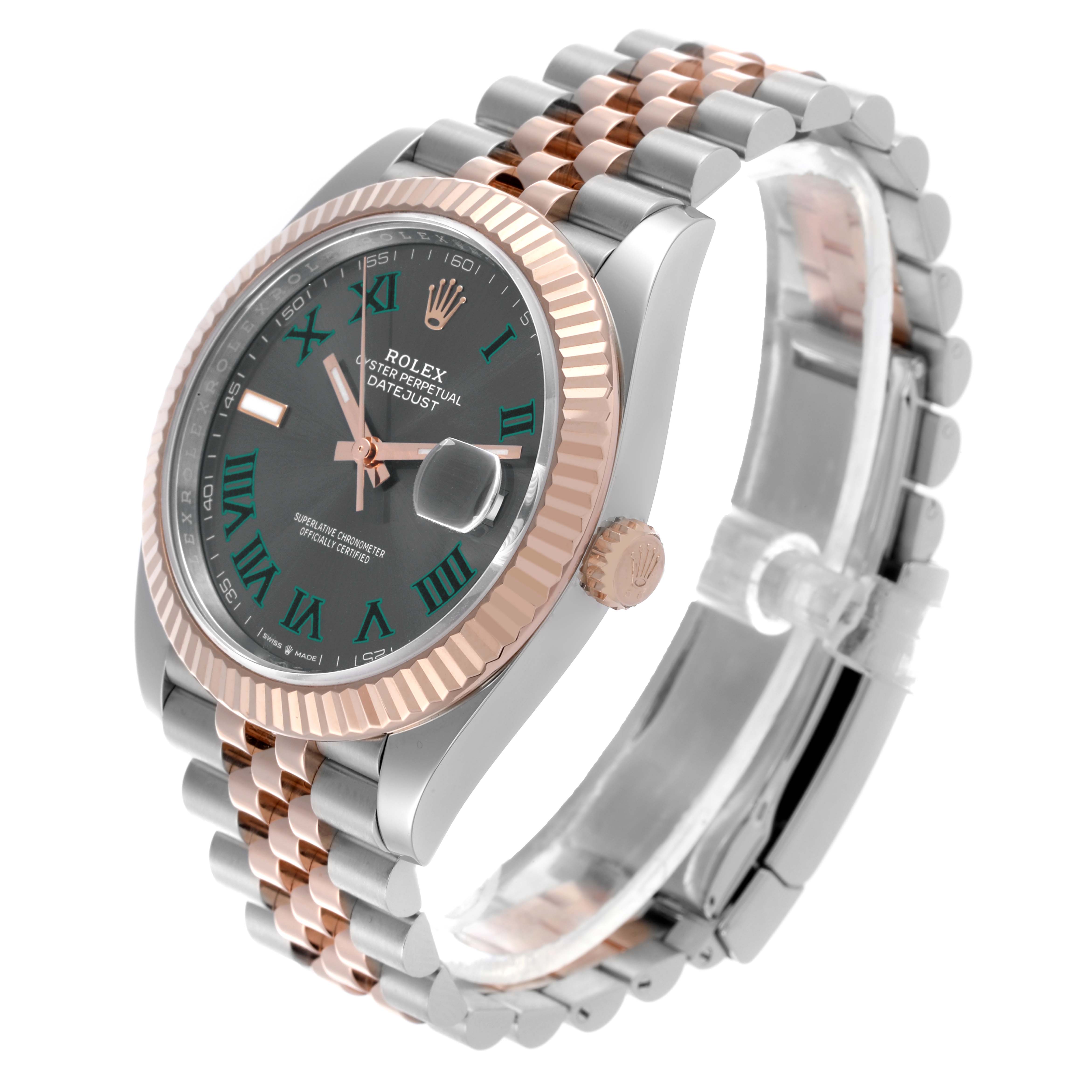 The Rolex Datejust 41 126331 Men's Steel and Gold (two tone) Grey Dial 126331 Men's Steel and Gold (two tone) Grey Dial is shown at a three-quarter angle, displaying the face, bezel, crown, and part of the bracelet.