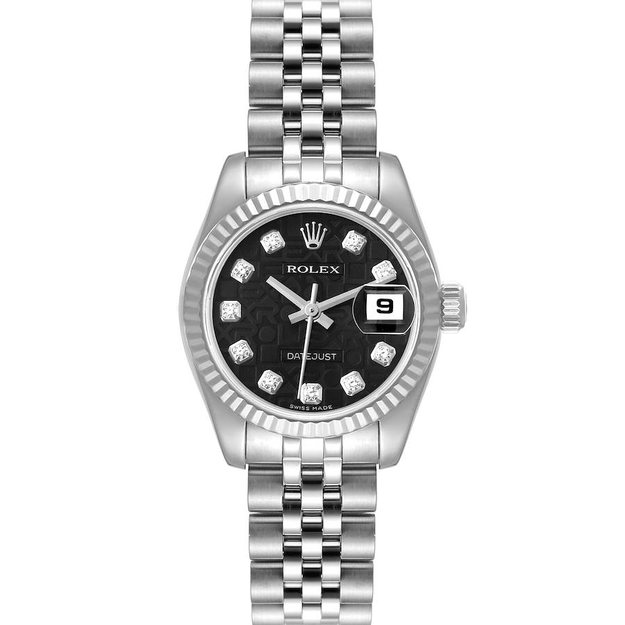 Rolex Datejust Steel White Gold Anniversary Diamond Dial Ladies Watch 179174 SwissWatchExpo