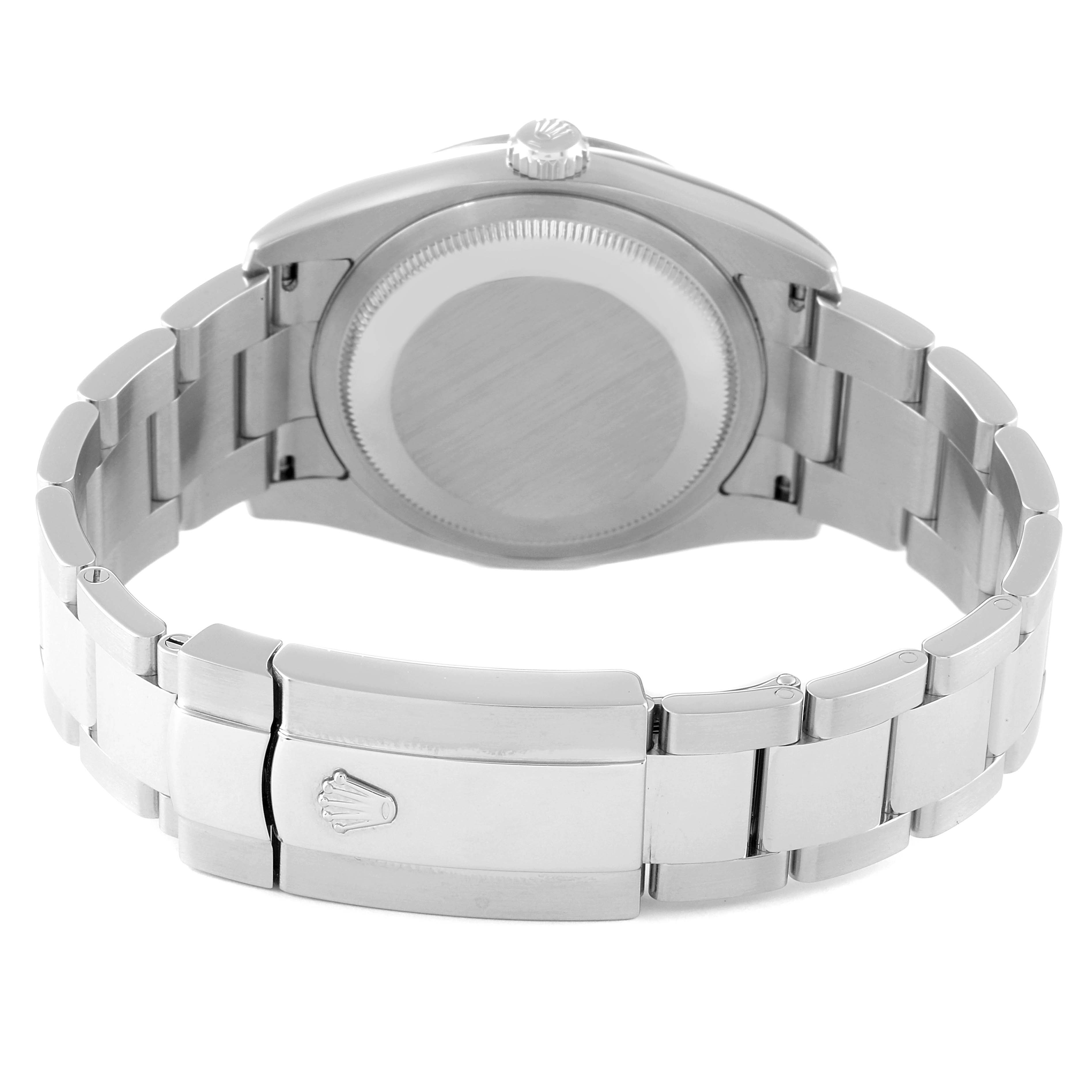 The image shows the back case and bracelet of a Rolex Turn-o-Graph 116264 Men's Stainless Steel Black Dial 116264 Men's Stainless Steel Black Dial watch from a rear angle.