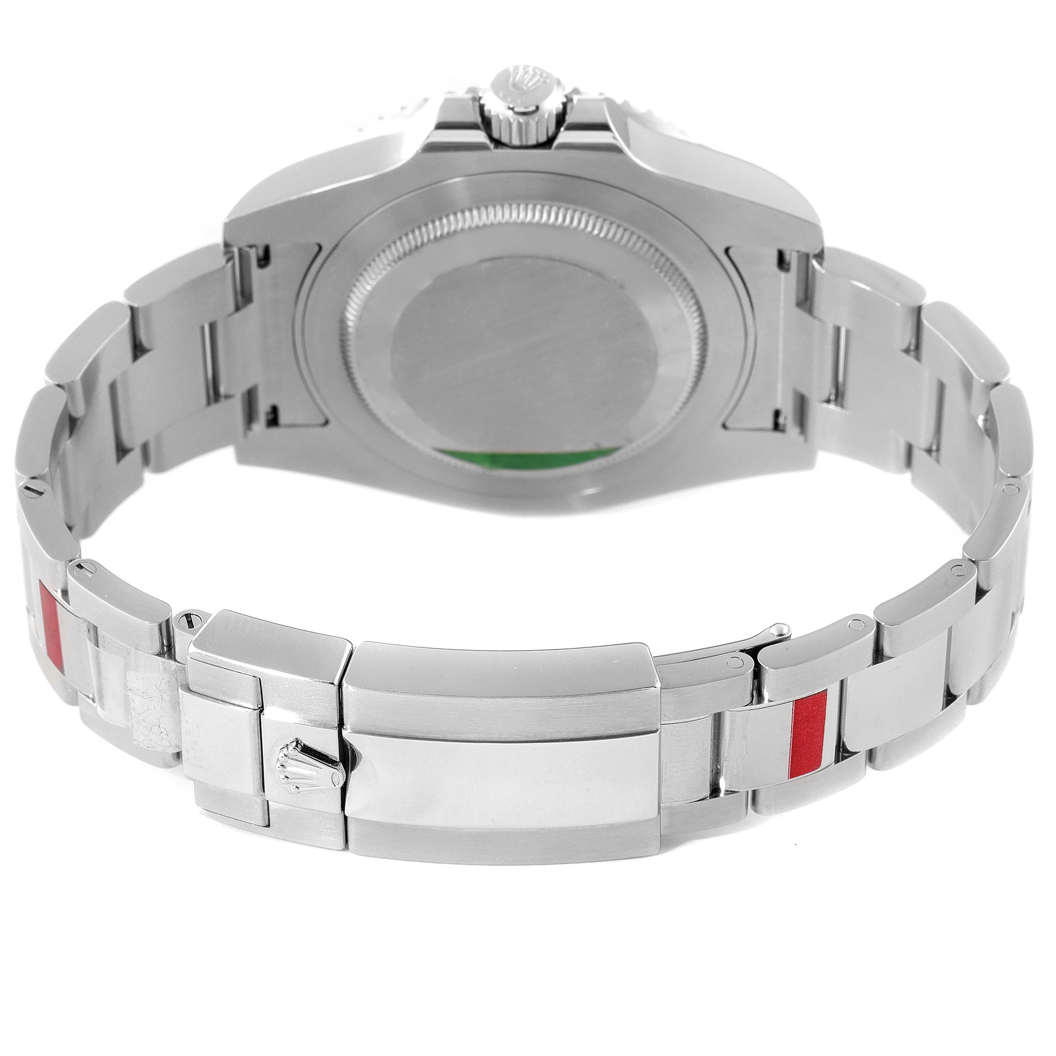 This image shows the underside and clasp of a Rolex GMT-Master 116710 Men
s Stainless Steel Black Dial 116710 Men
s Stainless Steel Black Dial watch, highlighting the case back and bracelet links.