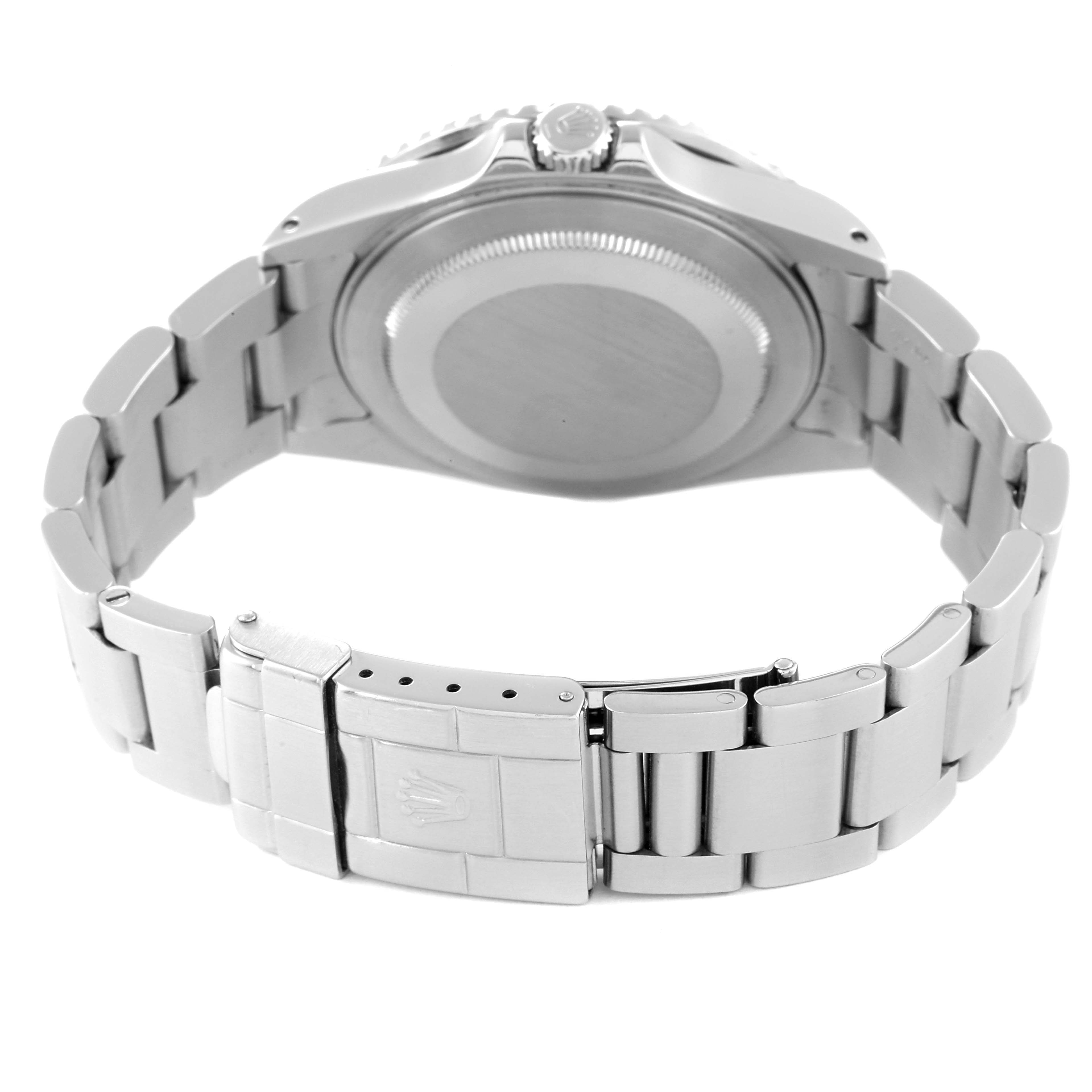 The image depicts the back case and bracelet of a Rolex GMT-Master 16710 Men
s Stainless Steel Black Dial 16710 Men
s Stainless Steel Black Dial watch, viewed from the rear angle.