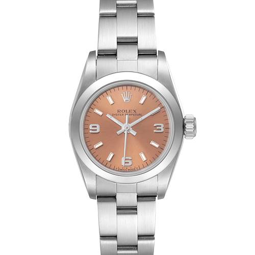 Photo of Rolex Oyster Perpetual Nondate Steel Salmon Dial Ladies Watch 67180