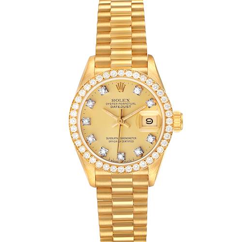 Photo of Rolex President Datejust Yellow Gold Diamond Ladies Watch 69138