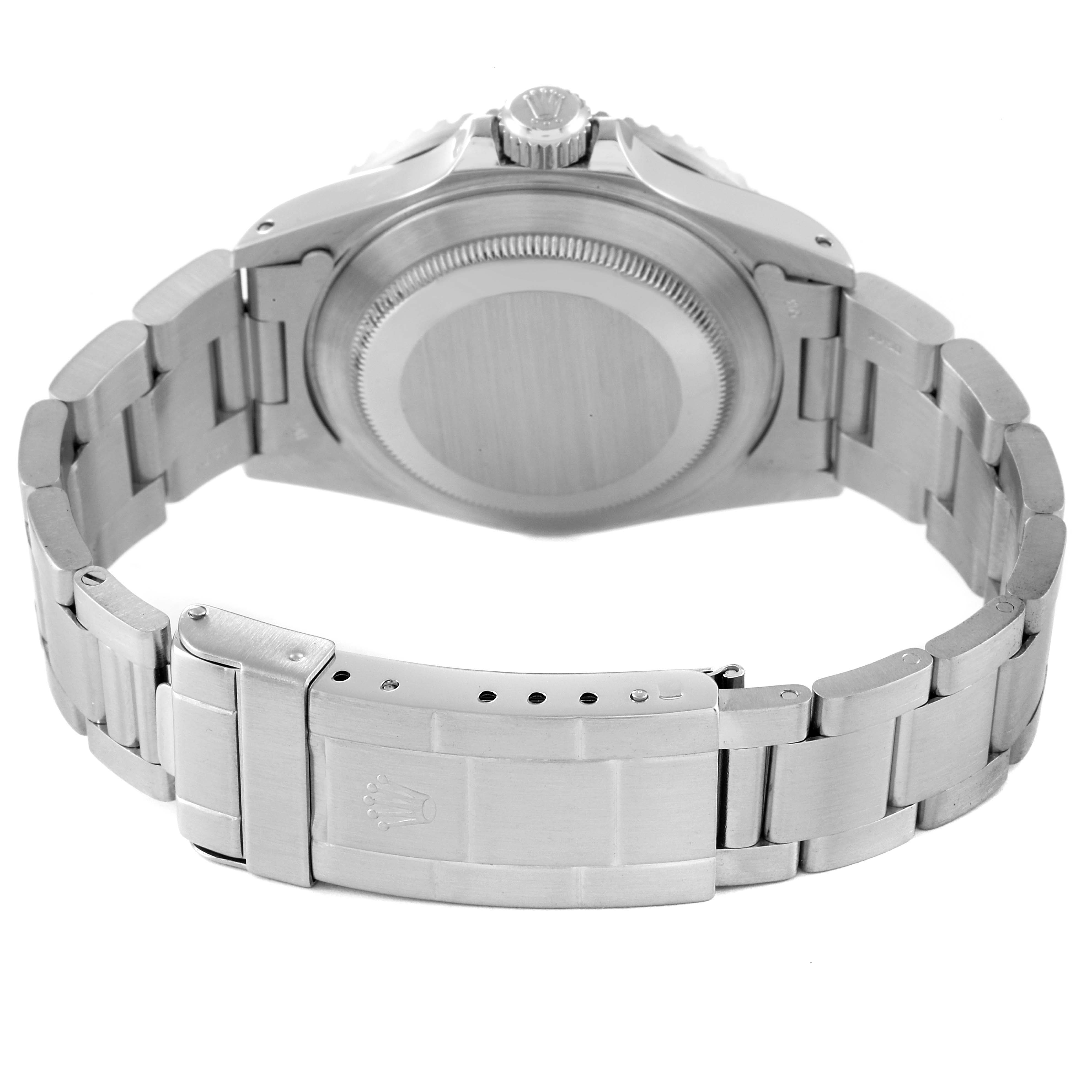 The image shows the back and bracelet of the Rolex Vintage Collection 168000 Men
s Stainless Steel Black Dial 168000 Men
s Stainless Steel Black Dial model, including the case back and clasp.