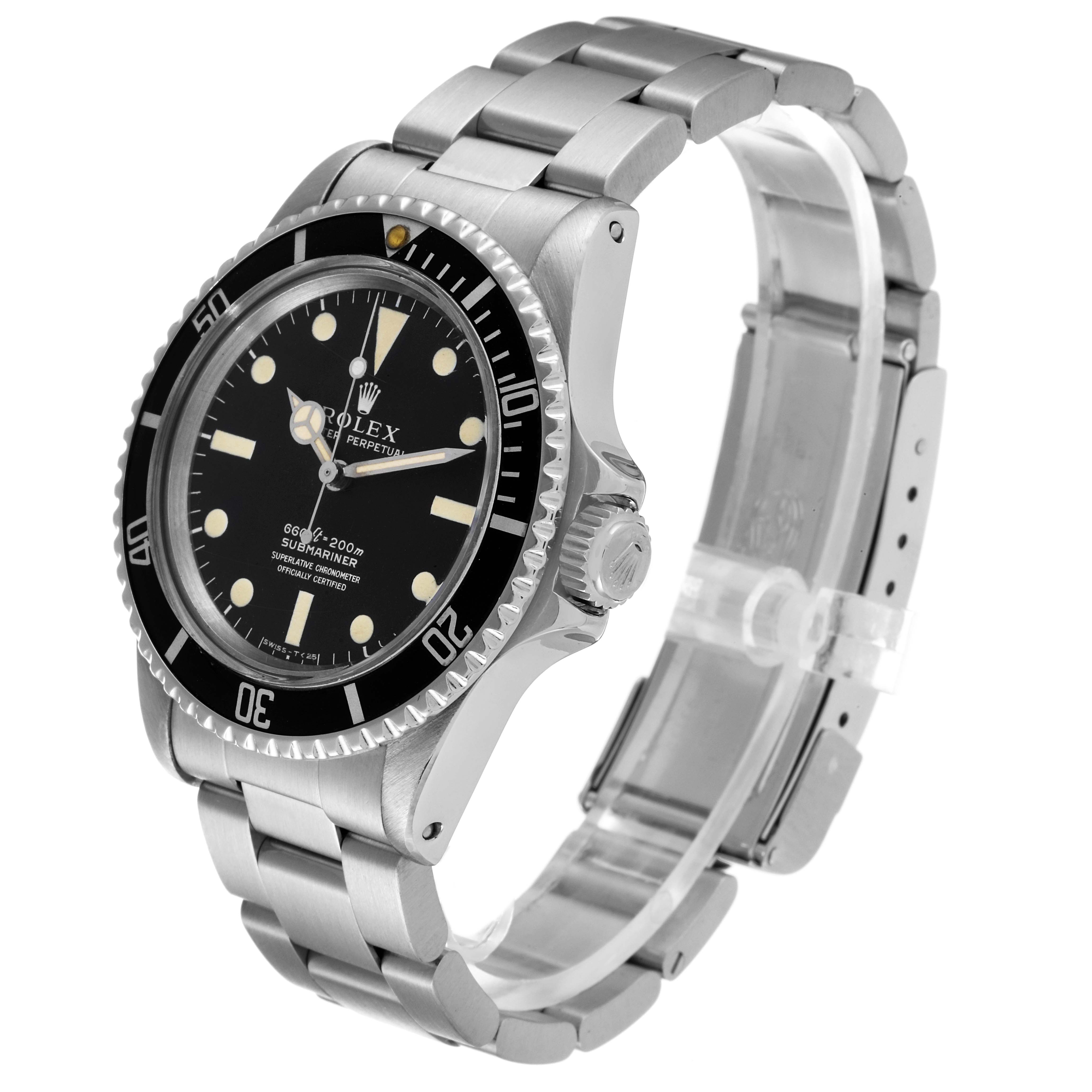 The Rolex Vintage Collection 5512 Men's Stainless Steel Black Dial 5512 Men's Stainless Steel Black Dial watch is shown at a three-quarter angle, displaying the face, bezel, crown, and bracelet.