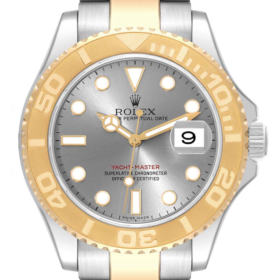 Rolex Yachtmaster Steel Yellow Gold Slate Dial Mens Watch 16623 Box Card SwissWatchExpo