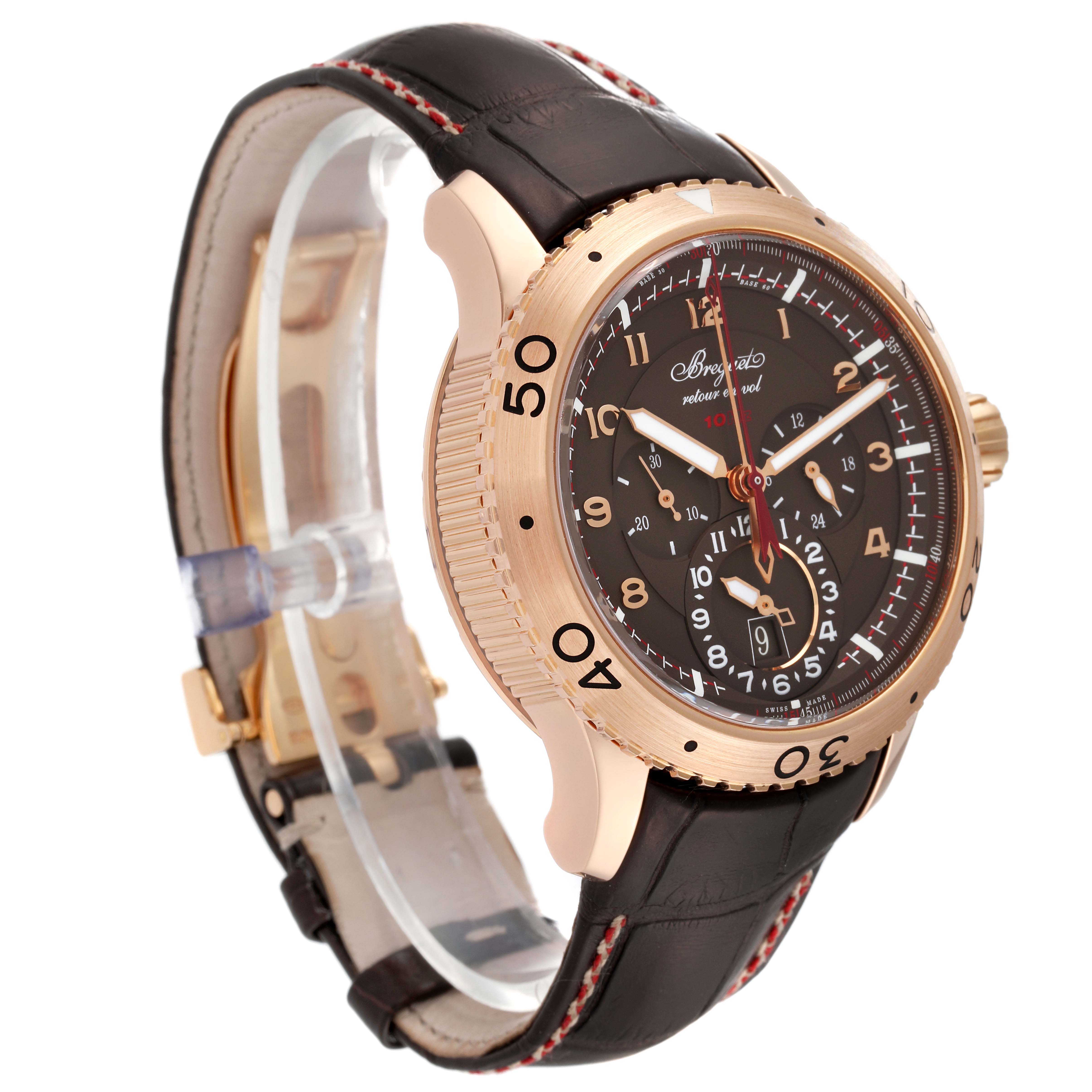 PEPUIGNET 腕時計 Breguet Type XXII Rose Gold Flyback Chronograph 44mm Brown