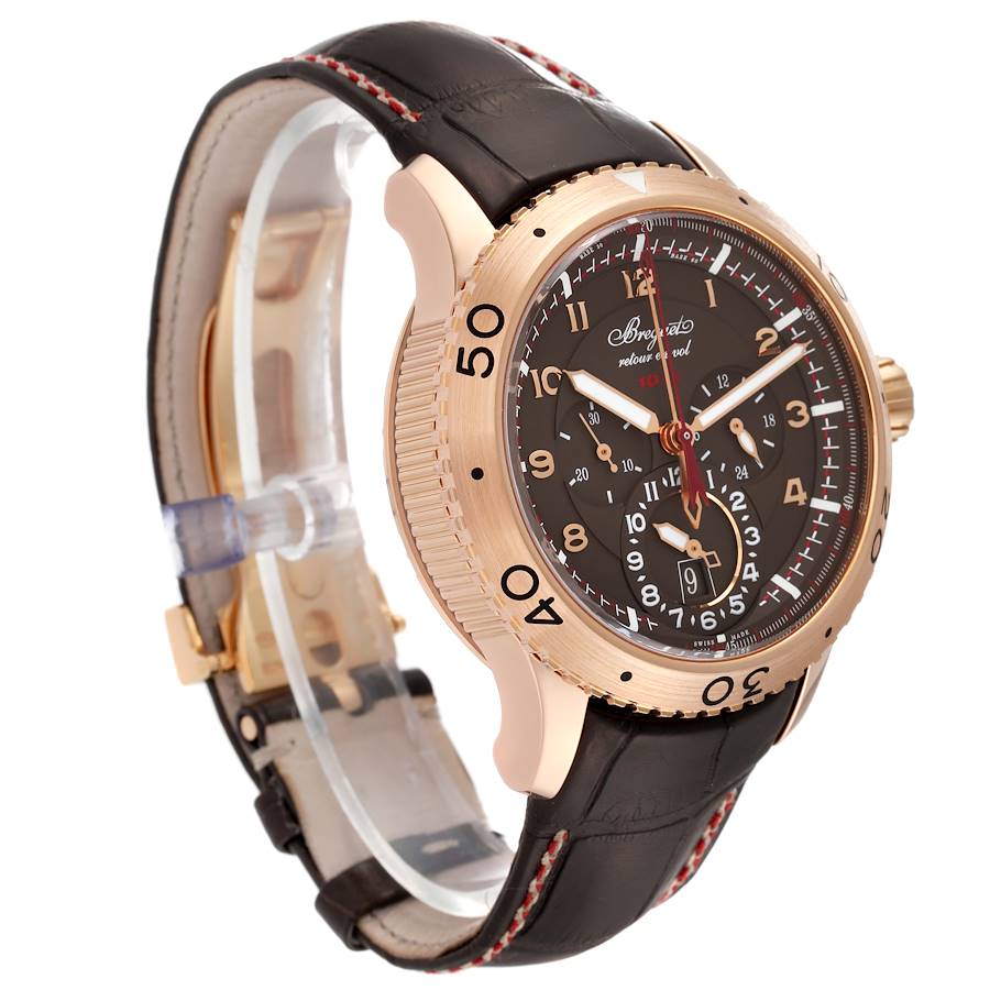 Breguet Type XXII Flyback Brown Dial Rose Gold Mens Watch 3880BR