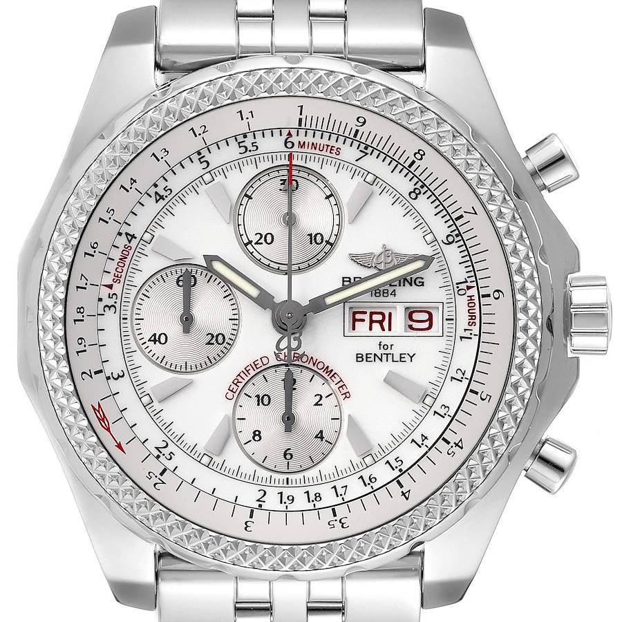 Breitling Bentley Motors GT White Dial Chronograph Watch A13362 Box Papers SwissWatchExpo