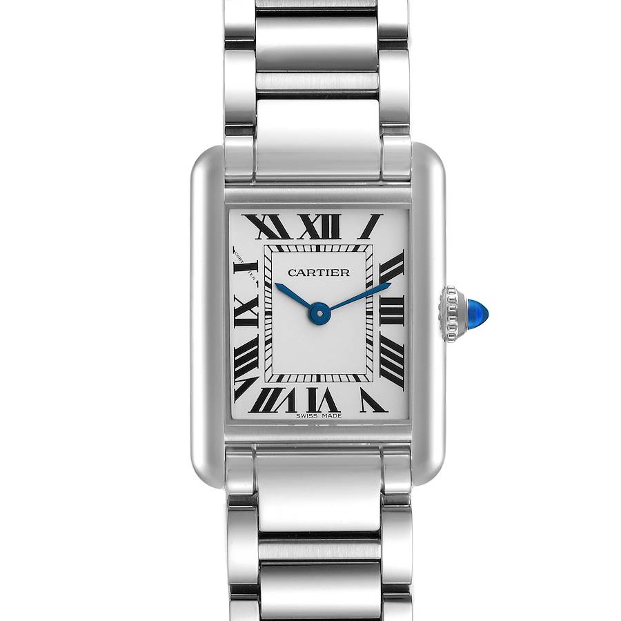 Cartier Tank Must Small Silver Dial Steel Ladies Watch WSTA0051 Box Card SwissWatchExpo