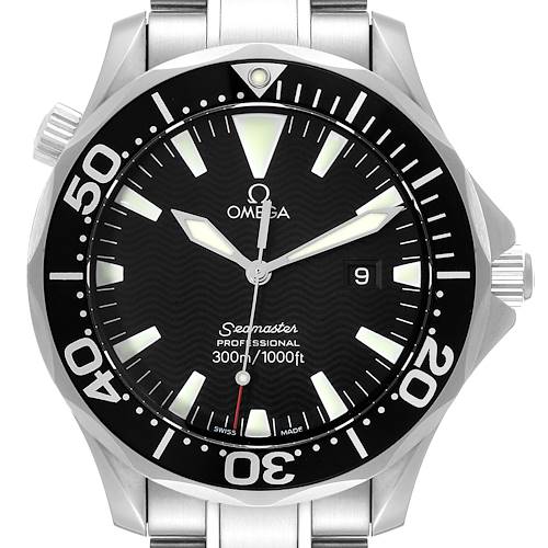 Photo of Omega Seamaster 41mm Black Dial Stainless Steel Mens Watch 2264.50.00 Box Card