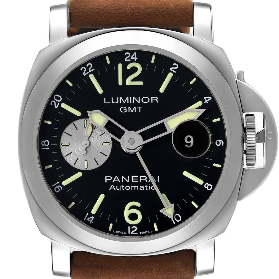 Panerai Luminor GMT 44mm Automatic Steel Black Dial Mens Watch PAM01088 Unworn SwissWatchExpo