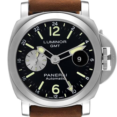 Photo of Panerai Luminor GMT 44mm Automatic Steel Black Dial Mens Watch PAM01088 Unworn