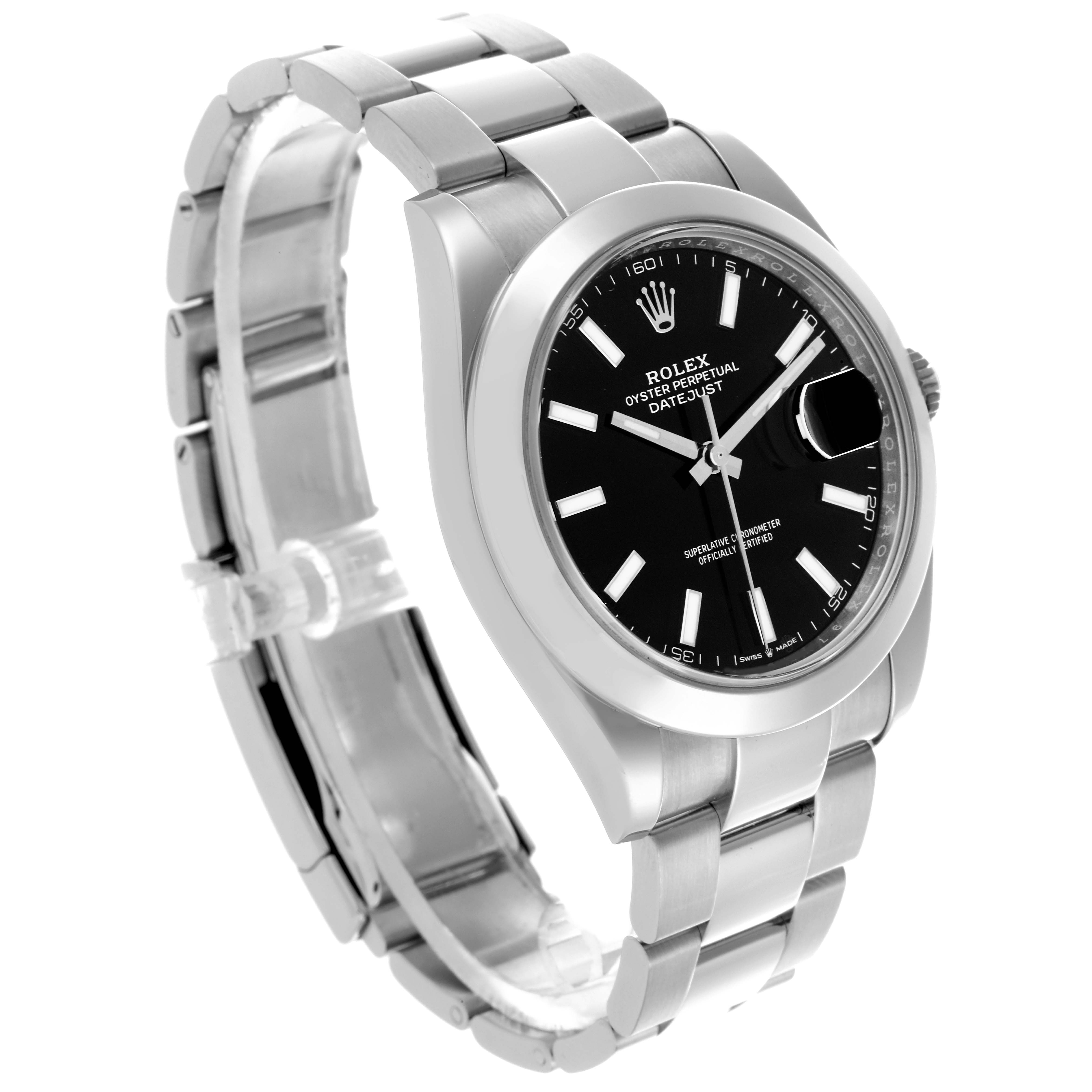 The image shows a Rolex Datejust 41 126300 Men's Stainless Steel Grey Dial 126300 Men's Stainless Steel Grey Dial at a three-quarter angle, displaying the face, bezel, and bracelet.