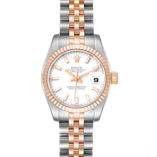 Photo of Rolex Datejust Steel Everose Gold White Dial Ladies Watch 179171
