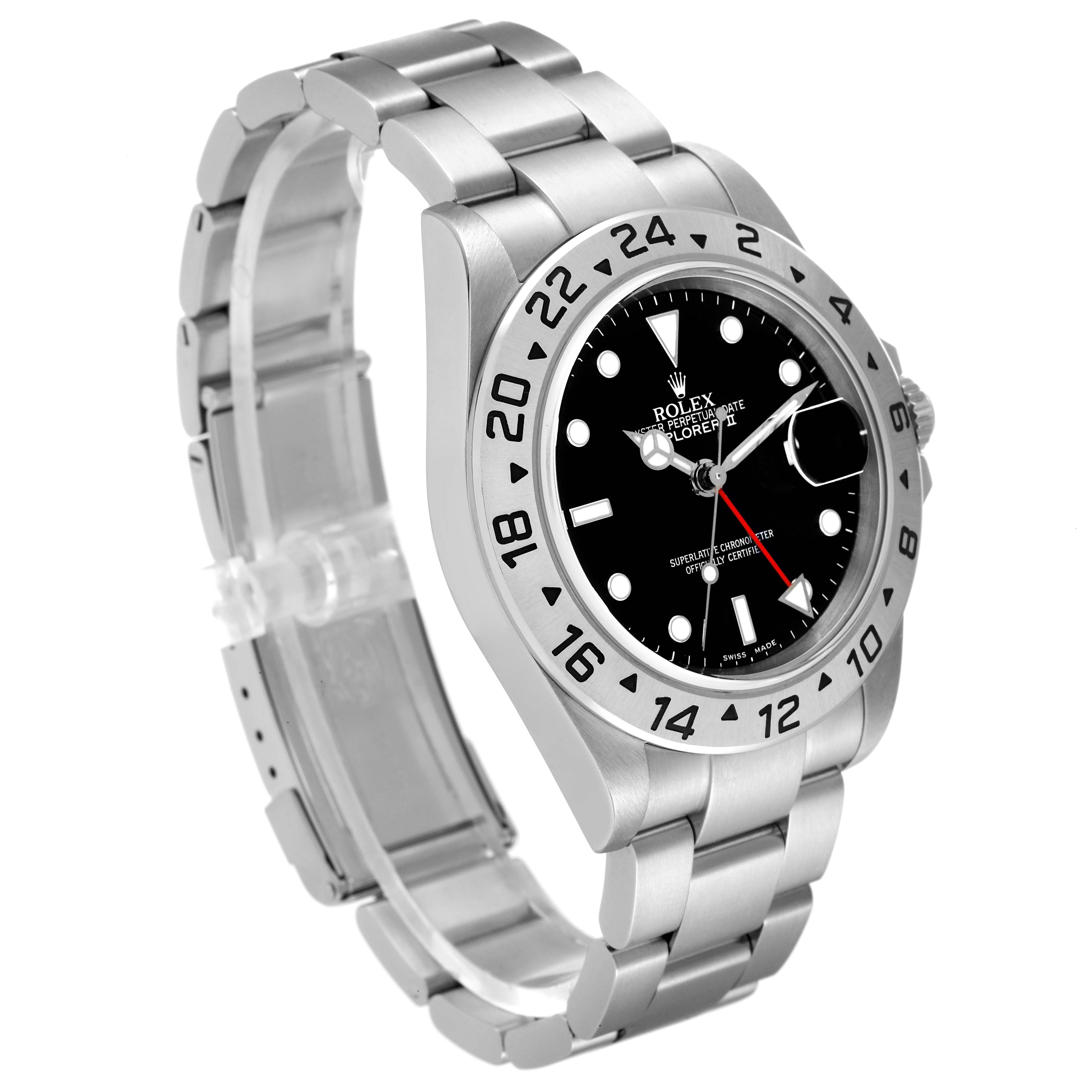 This image shows a Rolex Explorer 16570 Men's Stainless Steel Black Dial 16570 Men's Stainless Steel Black Dial watch at a three-quarter angle, highlighting the bezel, dial, and bracelet.