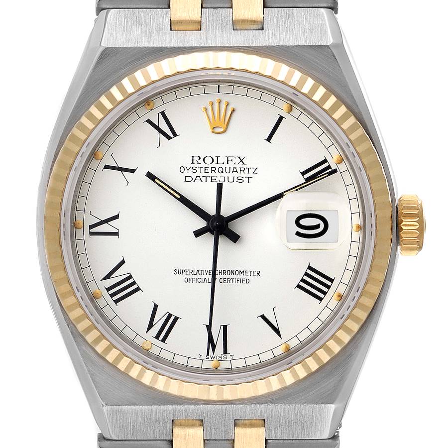 Rolex Oysterquartz Datejust Steel Yellow Gold Buckley Dial Mens Watch 17013 SwissWatchExpo
