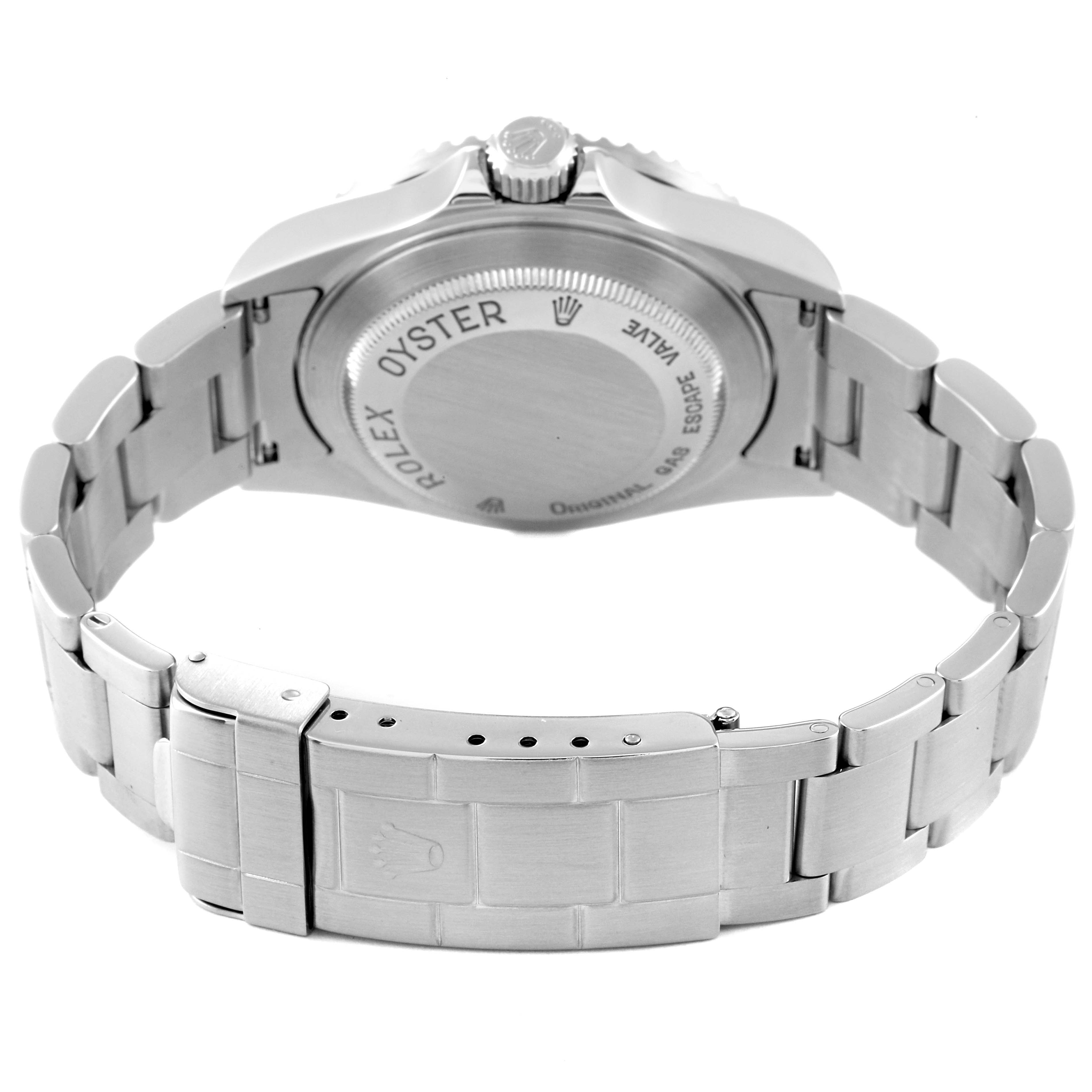 The image shows the back and bracelet of the Rolex Sea-Dweller 16600T Men's Stainless Steel Black Dial 16600T Men's Stainless Steel Black Dial watch, highlighting the case back and clasp.