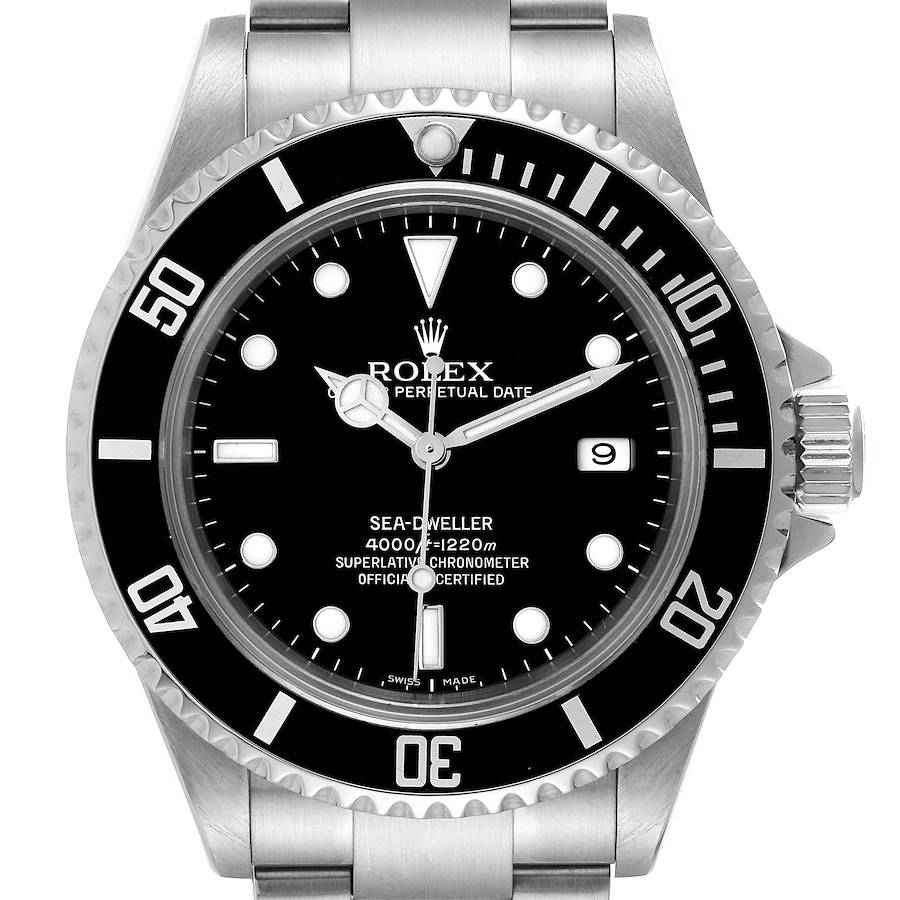 Rolex Seadweller 4000 Black Dial Steel Mens Watch 16600 Box Card SwissWatchExpo