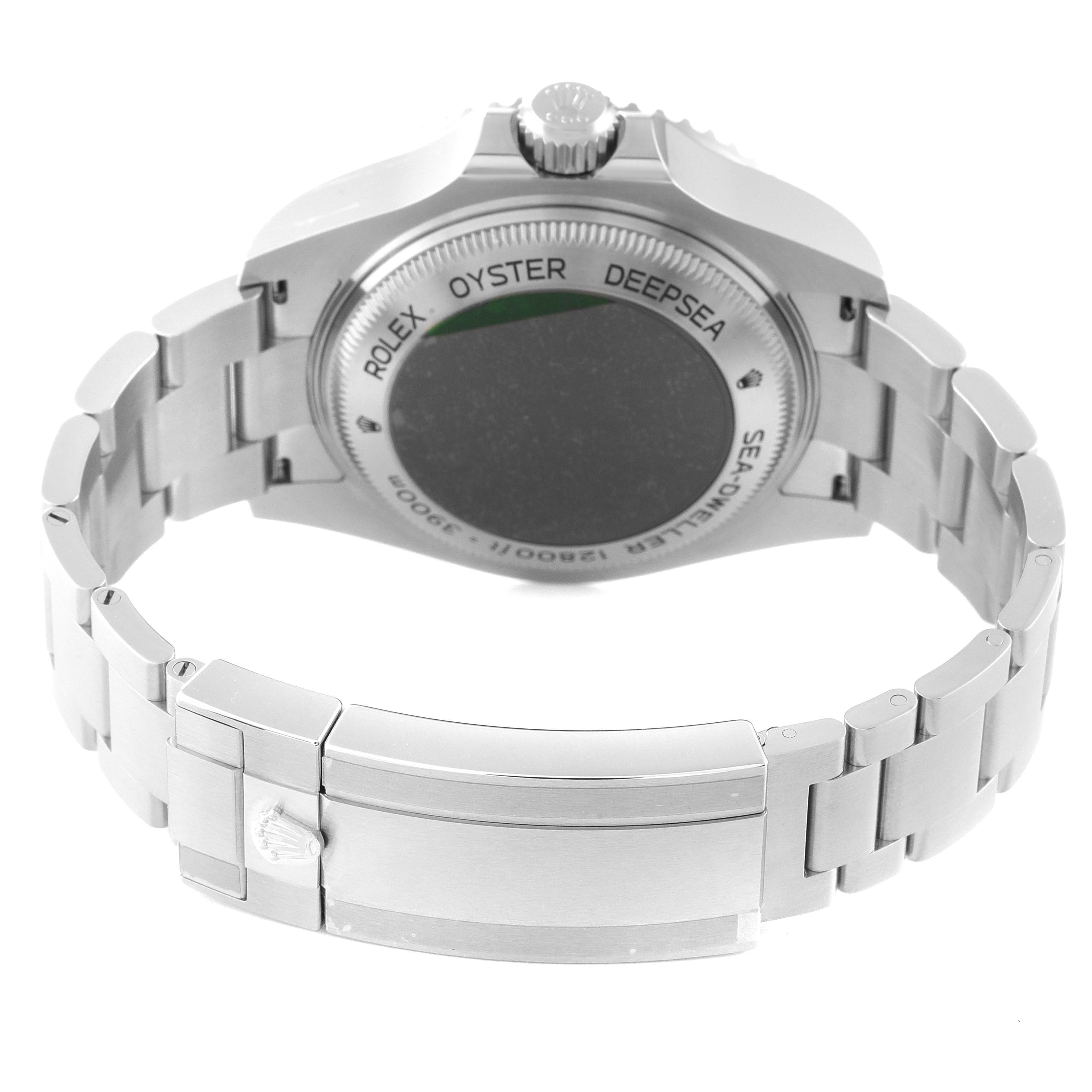 The image shows the back and bracelet of a Rolex Sea-Dweller 126660 Men
s Stainless Steel Blue Dial 126660 Men
s Stainless Steel Blue Dial watch, viewed from the underside.