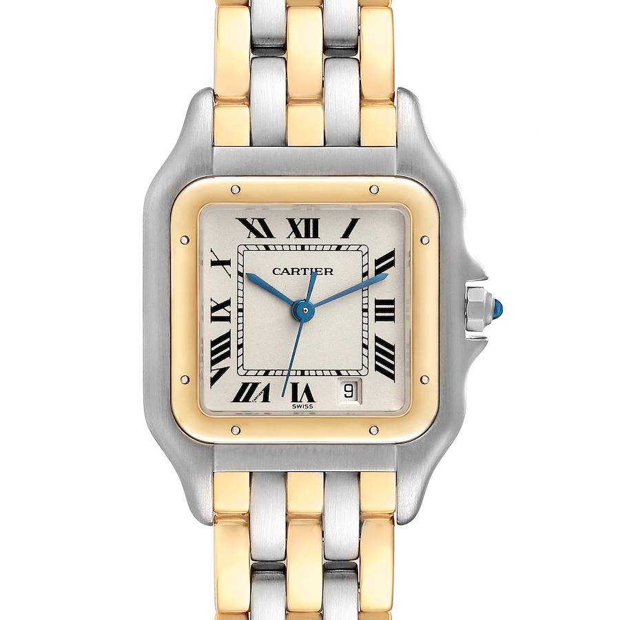 Cartier Panthere Midsize Steel Yellow Gold Three Row Ladies Watch W25028B8 SwissWatchExpo