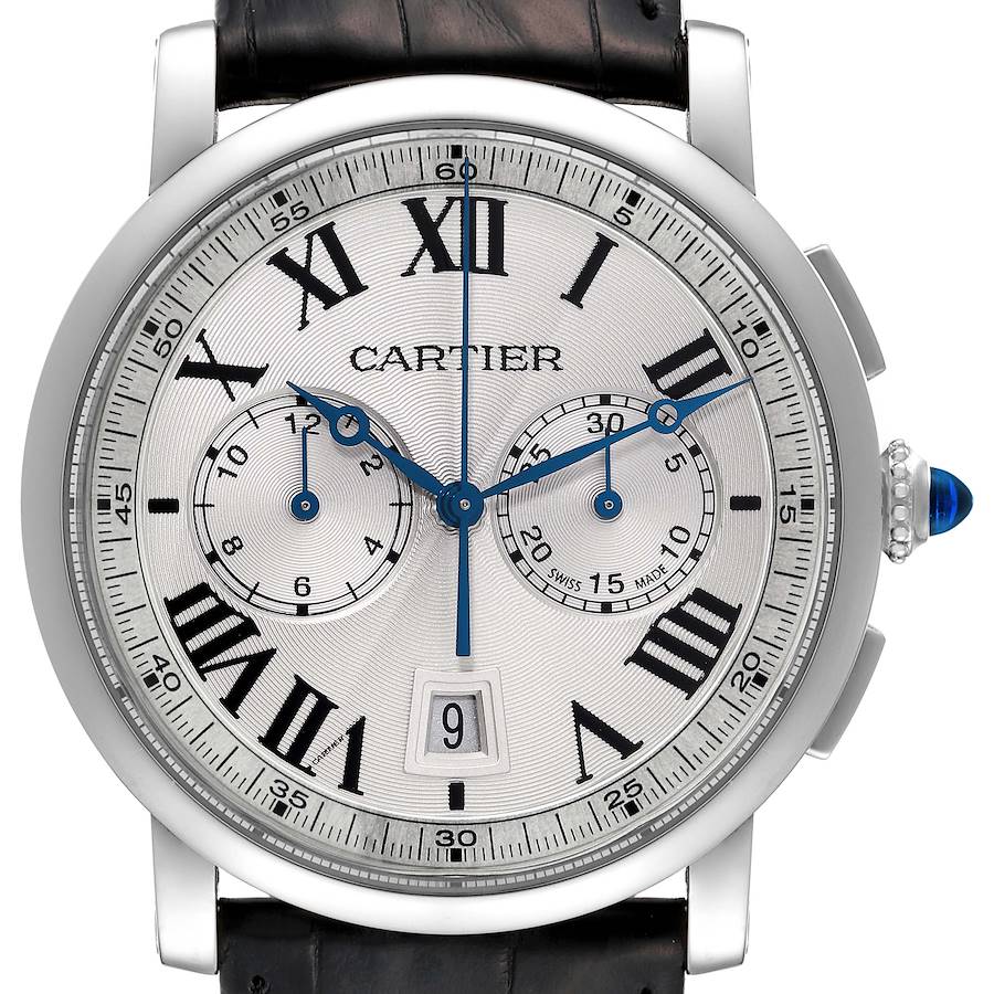 Cartier Rotonde Chronograph Silver Dial Steel Mens Watch WSRO0002 SwissWatchExpo