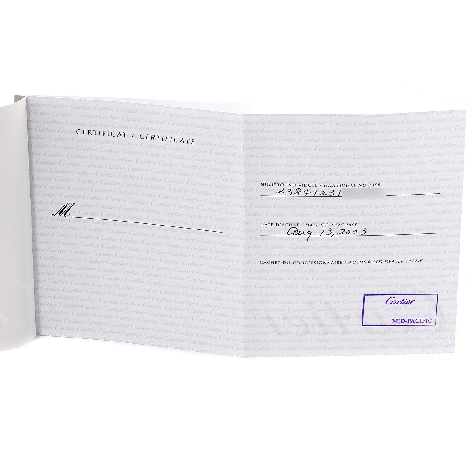 This image shows the certificate of Best Quality
ity for the Cartier Tank Francaise W51008Q3 Women
s Stainless Steel Silver Dial W51008Q3 Women
s Stainless Steel Silver Dial model watch.