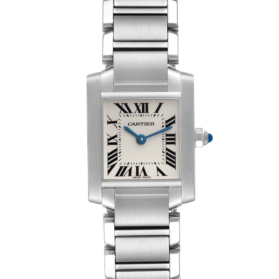 Cartier Tank Francaise Small Silver Dial Steel Ladies Watch W51008Q3 Papers SwissWatchExpo
