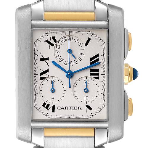 Photo of Cartier Tank Francaise Steel 18K Yellow Gold Chronograph Watch W51004Q4 Papers