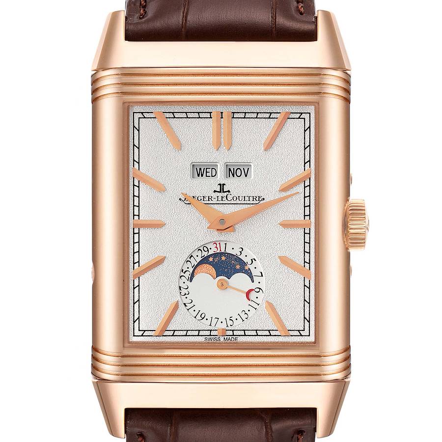 Jaeger LeCoultre Reverso Tribute Duoface Rose Gold Watch Q3912420 Box Papers SwissWatchExpo