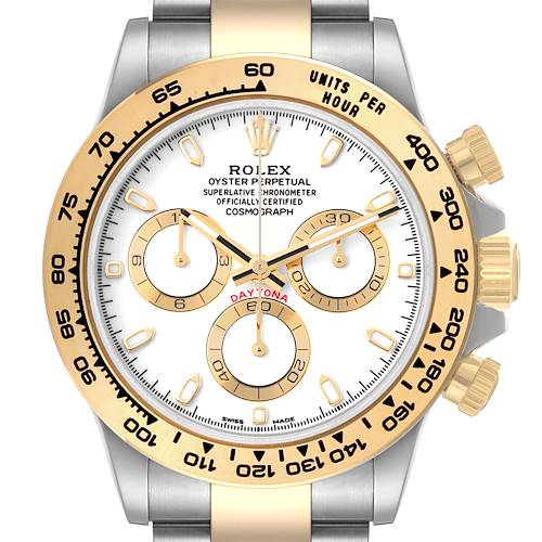 Photo of Rolex Cosmograph Daytona Steel Yellow Gold White Dial Mens Watch 116503 Box Card